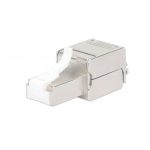 Conector RJ45 de acero inoxidable Intellinet modelo 790796 para soluciones de cableado de red.