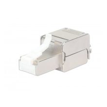 Conector RJ45 de acero inoxidable Intellinet modelo 790796 para soluciones de cableado de red.