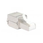 Conector RJ45 de acero inoxidable Intellinet modelo 790796 para soluciones de cableado de red.