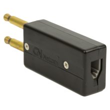 Jabra adaptador de género para cable RJ9, negro, modelo 0220-649, usado para cambio de género en conexiones de cableado.