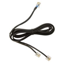 Imagen del cable telefónico Jabra 14201-10 de color negro. Diseñado para auriculares y cascos, este cable destaca por su alta calidad y durabilidad. SKU 14201-10