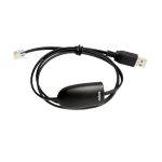 Imagen del adaptador de género Jabra para cable RJ-9 a USB A en color negro, SKU 14201-29