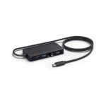 Imagen del hub USB 3.2 Gen 1 Type-C negro de Jabra, modelo 14207-58, diseñado para ampliar la conectividad de portátiles.