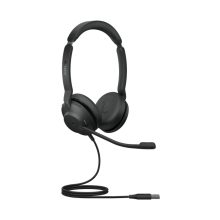 Auriculares Jabra Evolve2 30 SE con diadema alámbrica, USB tipo A, color negro, SKU 23189-999-979, ideales para oficina y centro de llamadas.