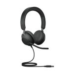 Auriculares Jabra Evolve2 40 SE alámbricos con diadema, USB tipo A, color negro. SKU: 24189-989-999