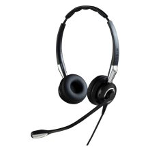 Auriculares Jabra BIZ 2400 II alámbricos con diadema, ideales para oficina o centro de llamadas. SKU: 2489-825-209.