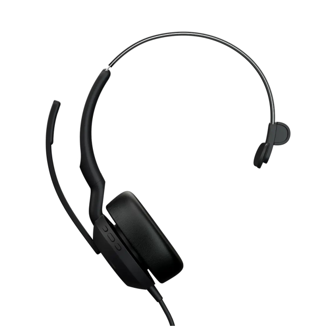 Jabra Evolve2 50 Auriculares USB para Oficina con Diadema Auriculares alámbricos Jabra Evolve2 50 con diadema, ideales para oficina y centros de llamadas, conectividad USB Type-C y USB Type-A, color negro, SKU 25069-889-899