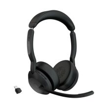Jabra Evolve2 55, auriculares inalámbricos tipo diadema para oficina y centro de llamadas, Bluetooth, color negro, SKU 25599-999-899