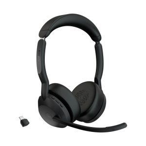 Jabra Evolve2 55, auriculares inalámbricos tipo diadema para oficina y centro de llamadas, Bluetooth, color negro, SKU 25599-999-899