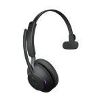 Auriculares inalámbricos Jabra Evolve2 65 con diadema, USB tipo A, Bluetooth, en color negro, SKU 26599-899-989. Ideal para oficina y centro de llamadas.