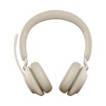 Auriculares inalámbricos diadema Jabra Evolve2 65 en color beige con conectividad USB Tipo C y Bluetooth, ideales para oficina o centro de llamadas, SKU 26599-999-898
