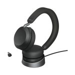 Auriculares Jabra Evolve2 75 inalámbricos y alámbricos, diadema para llamadas y música, USB Tipo C, Bluetooth, color negro. SKU 27599-989-889