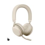 Jabra Evolve2 75 auriculares inalámbricos diadema para oficina y centro de llamadas con conectividad Bluetooth en color beige, SKU 27599-989-898