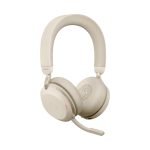 Jabra Evolve2 75 auriculares inalámbricos de diadema para oficina y centro de llamadas en color beige con Bluetooth, SKU 27599-989-998