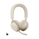 Auriculares inalámbricos Jabra Evolve2 75 con diadema para oficina o centro de llamadas, color beige. SKU 27599-999-898