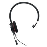 Auriculares Jabra Evolve 20 alámbricos con diadema negra, conexión USB Tipo C, ideales para oficina y centro de llamadas. SKU 4993-829-289