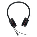 Auriculares alámbricos Jabra Evolve 20, diadema para oficina o centro de llamadas, conectividad USB Type-C y USB Type-A, color negro. SKU 4999-823-169.