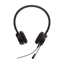 Auriculares Jabra Evolve 30 II con diadema y conexiones USB Type-C y USB Type-A, ideales para oficinas y centros de llamadas. SKU: 5399-823-309.