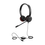 Auriculares Jabra Evolve 30 II con diadema y conexiones USB Type-C y USB Type-A, ideales para oficinas y centros de llamadas. SKU: 5399-823-309.