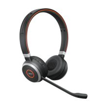 Auriculares Jabra Evolve 65, inalámbricos y alámbricos, con diadema para oficina y centros de llamadas, color negro y conexión Bluetooth y MicroUSB. SKU 6599-823-309