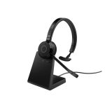 Auriculares inalámbricos y alámbricos Jabra Evolve 65 TE, diseño diadema ideal para oficina y centros de llamadas, con USB tipo A y Bluetooth, incluye base de carga. SKU: 6693-833-399.