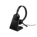 Auriculares Jabra Evolve 65, inalámbricos y alámbricos, con diadema, USB tipo A, Bluetooth, base de carga, color negro. SKU 6699-833-499