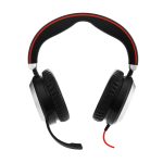 Auriculares Jabra Evolve 80 alámbricos con diadema, USB Tipo C, Bluetooth y diseño en negro. SKU: 7899-829-289