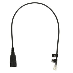 Imagen del Jabra 8800-00-01, un cable telefónico negro de 0.5 metros, SKU 8800-00-01, diseñado para auriculares y cascos.