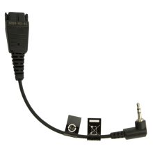 Cable de audio Jabra de 0,15 metros con conector QD a conector de 2.5 mm en color negro, SKU 8800-00-46