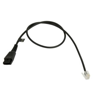 Imagen del cable telefónico Jabra de 0,5 metros en color Negro, SKU 8800-00-88. Ideal para auriculares y cascos.