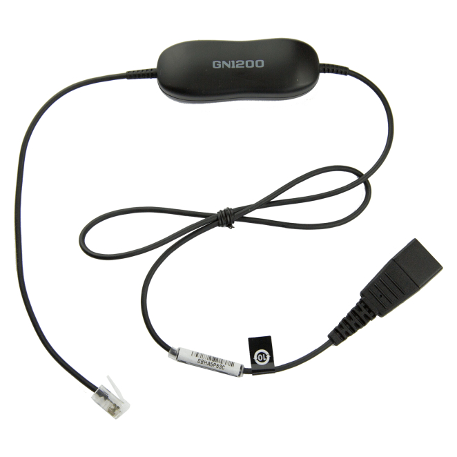 Cable adaptador de audio Jabra con conectividad universal El cable Jabra GN1200, SKU 88001-99, es un adaptador de audio universal diseñado para auriculares y cascos con especificaciones de alta calidad.
