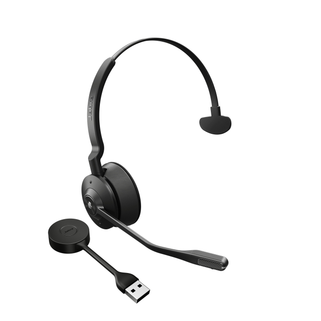 Jabra 9553 450 111 Auriculares inalámbricos Jabra Engage 55 con diadema para oficina o centro de llamadas, color negro y titanio. SKU 9553-450-111