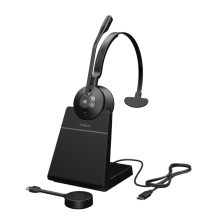 Auriculares inalámbricos Jabra Engage 55 con tecnología Bluetooth, diadema ajustable, base de carga, ideal para oficina y centro de llamadas. SKU: 9553-475-111