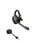 Auriculares Inalámbricos Jabra Engage 55 con gancho de oreja para oficina y centro de llamadas. Color negro y titanio. SKU: 9555-430-111.