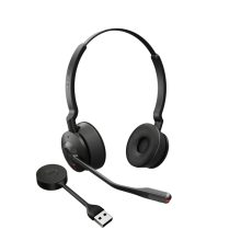 Auriculares inalámbricos Jabra Engage 55 diseñados para oficina y centros de llamadas, en color negro y titanio, SKU 9559-410-111