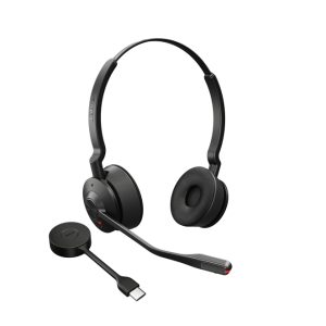 Auriculares inalámbricos Jabra Engage 55 con gancho de oreja, color negro y titanio, ideales para oficina y centro de llamadas. SKU 9559-430-111