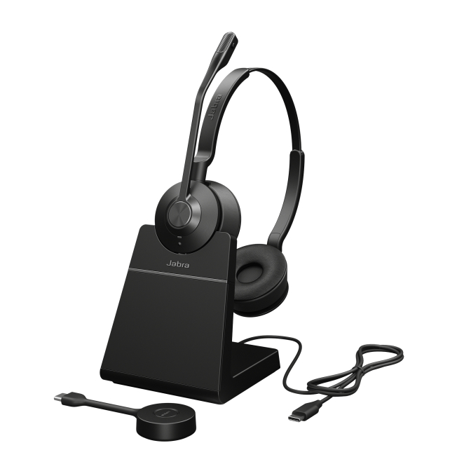 Jabra Engage 55 Auriculares Inalámbrico Diadema Oficina/Centro de llamadas Negro, Titanio 2 Jabra Engage 55 Auriculares Inalámbricos Diadema con micrófono boom