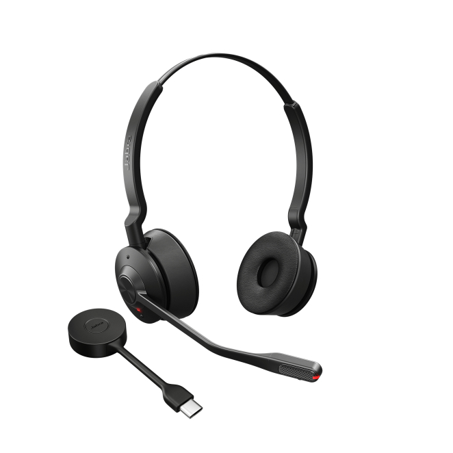 Jabra 9559 450 111 1 Auriculares inalámbricos Jabra Engage 55 MS Stereo con diadema, ideales para oficina o centro de llamadas, color negro, SKU 9559-450-111-1