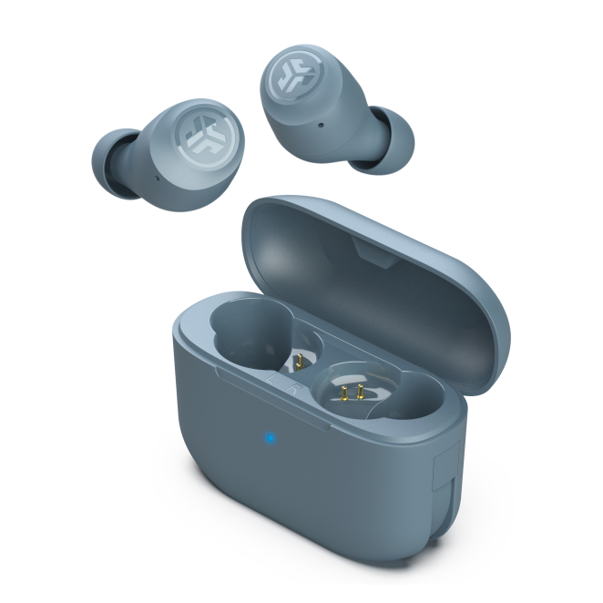 JLab GO Air POP True Wireless Auriculares True Wireless Stereo (TWS) Dentro de oído Llamadas/Música Bluetooth Gris 2 JLab Auriculares GO Air POP True Wireless Stereo mostrados en su estuche