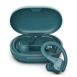 JLab Go Air Sport auriculares TWS con ganchos de oreja, Bluetooth, color verde azulado. SKU: IEUEBGAIRSPRTRTEL124