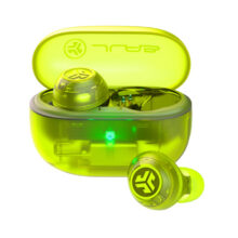 JLab Go Pop ANC, auriculares True Wireless Stereo (TWS) color verde azulado y transparente, ideales para llamadas y música, con tecnología Bluetooth. SKU: IEUEBGOANCRTRAGRN124