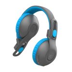 Auriculares JLab JBuddies Studio 2 con conexión inalámbrica y alámbrica, diadema ajustable, USB Tipo C y Bluetooth en colores azul y gris. SKU: IEUHBKSTU2RGRYBLU122