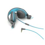 Auriculares JLab JBuddies Studio para niños, alámbricos, con diadema, ideales para música, color azul y grafito. SKU IEUHJKSTUDIORGRYBLU6