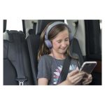 Auriculares y casco JLab IEUHJKSTUDIORGRYPRP6 con diadema alámbrica para escuchar música en colores azul, grafito y púrpura.