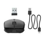 JLab Go Recharge ratón para viajes, ambidextro, con conectividad Bluetooth y USB Type-A, 1600 DPI. SKU: IEUMGOCHRGMSRBLK124.