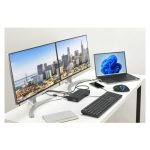 Imagen del replicador de puertos Kensington 4K dual con conexiones USB-C y USB-A, SKU K33603EU, ideal para expandir funcionalidad de portátiles.