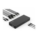 Imagen del replicador de puertos Kensington 4K dual con conexiones USB-C y USB-A, SKU K33603EU, ideal para expandir funcionalidad de portátiles.