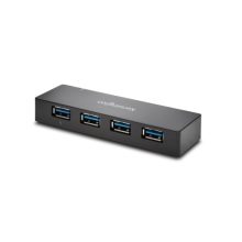 Kensington Cargador y hub USB 3.0 de cuatro puertos UH4000C, modelo K39122EU, ideal para expandir la conectividad USB de manera rápida.