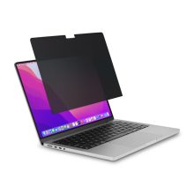 El filtro magnético de privacidad Kensington MagPro™ Elite para MacBook Pro de 14″ (2021 y más reciente), SKU K58370WW, muestra una pantalla con privacidad.