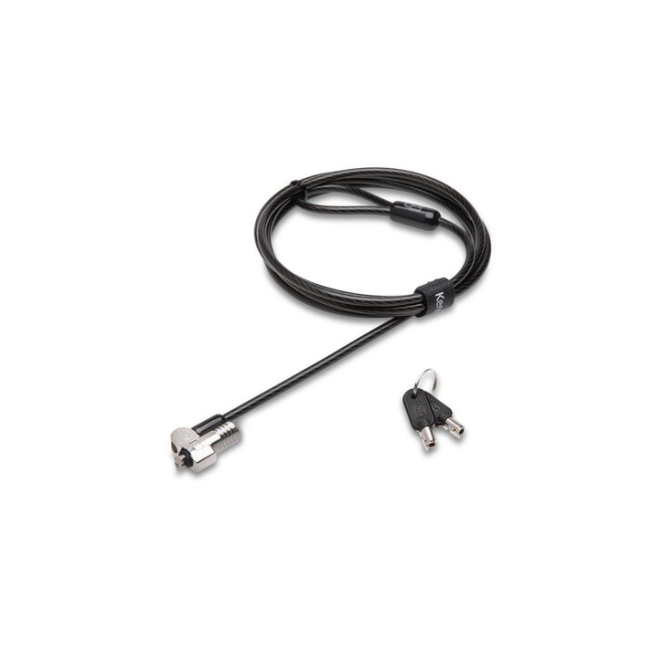 Cable antirrobo Kensington para portátiles, color negro Cable antirrobo Kensington K64445EUM color negro para proteger portátiles y dispositivos electrónicos.